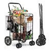 SKONYON Folding Shopping Cart with Swivel Wheels 100 lbs Weight Capacity - 2 of 4