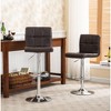 Okak Set of 2 Swivel Adjustable Height Bar Stools with Sturdy Metal Base,Tufted Leather Counter Chairs for Dining Rooms - 4 of 4