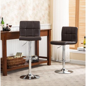 NicBex Bar Stools Set of 2 Adjustable Faux Leather Swivel Counter Stool, Dining Chair with Back for Bar, Kitchen - 1 of 4