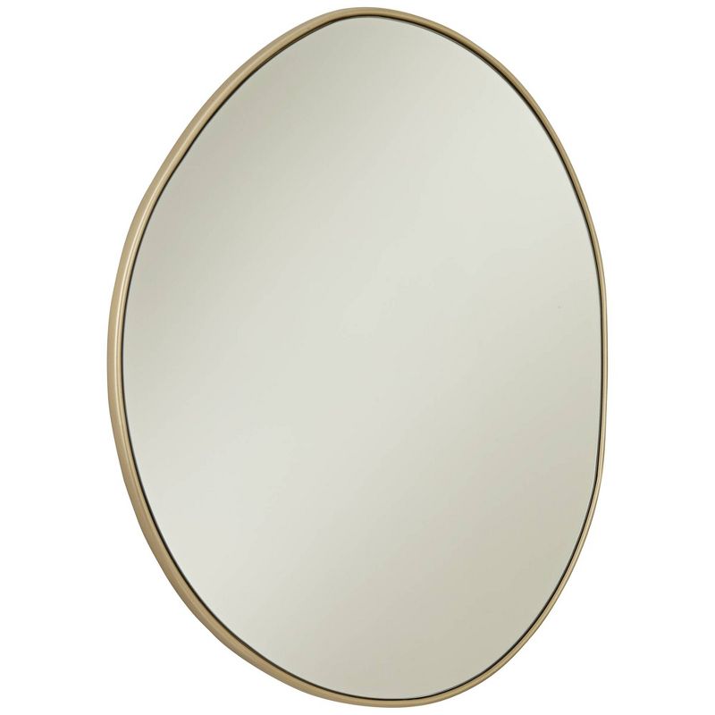 Possini Euro Design Rorschach Uneven Round Vanity Wall Mirror Modern Champagne Frame 30" Wide for Bathroom Bedroom Living Room Office Entryway House, 5 of 10