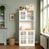 Mshliw Tall Kitchen Pantry Cabinet with Glass Doors, Adjustable Shelves, Open Countertop, Anti-Tip Strap, Storage Cabinet, 72" Storage Hutch - 3 of 4