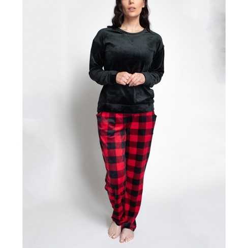 Women's Luxe Velour Pajama Set - Stars Above™ Black Xxl : Target