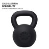 Naysaye Kettlebell 50LB Solid Cast Iron for Strength Training and Muscle Building Flat Bottom for Home Gym, Black, 12"*9"*9" - 4 of 4