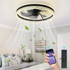 DAKAFUL Crystal Ring Ceiling Fan with Lights and Remote,Flush Mount Fandelier with Dimming, 2h Timer & 6 Speeds for Dining Room, Bedroom(Black) - 2 of 4