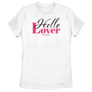 Women's Sex and the City Carrie Hello Lover Cursive T-Shirt - 1 of 4