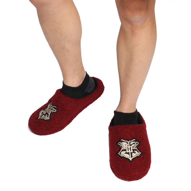 Harry Potter Hogwarts Crest Adult Red Scuff  Slippers, 4 of 6