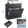 SinCiDo Double Tilt Laundry Basket Cabinet,Hidden Trash Can Cabinet Laundry Storage Basket,20 Gallon Farmhouse Trash Can Cabinet w/2 Drawers - 3 of 4
