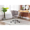 Velvet 360° Swivel Shell Chair With Metal Legs, Height Adjustable Computer Desk Chair for Living Room Office - 2 of 4