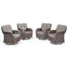 Belord Patio Swivel Gliding Rocker Chairs Set of 4, Wide Backrest Swivel Outdoor Chairs with All Weather Brown Wicker and Comfort Thick Cushion - 4 of 4