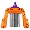 Costway 10.4 x 11.6 ft LED Lighted Halloween Inflatable Pumpkin Archway w/ Curtain Indoor Outdoor Blow up Holiday Decoration w/ Stakes & Water Bags - 2 of 4