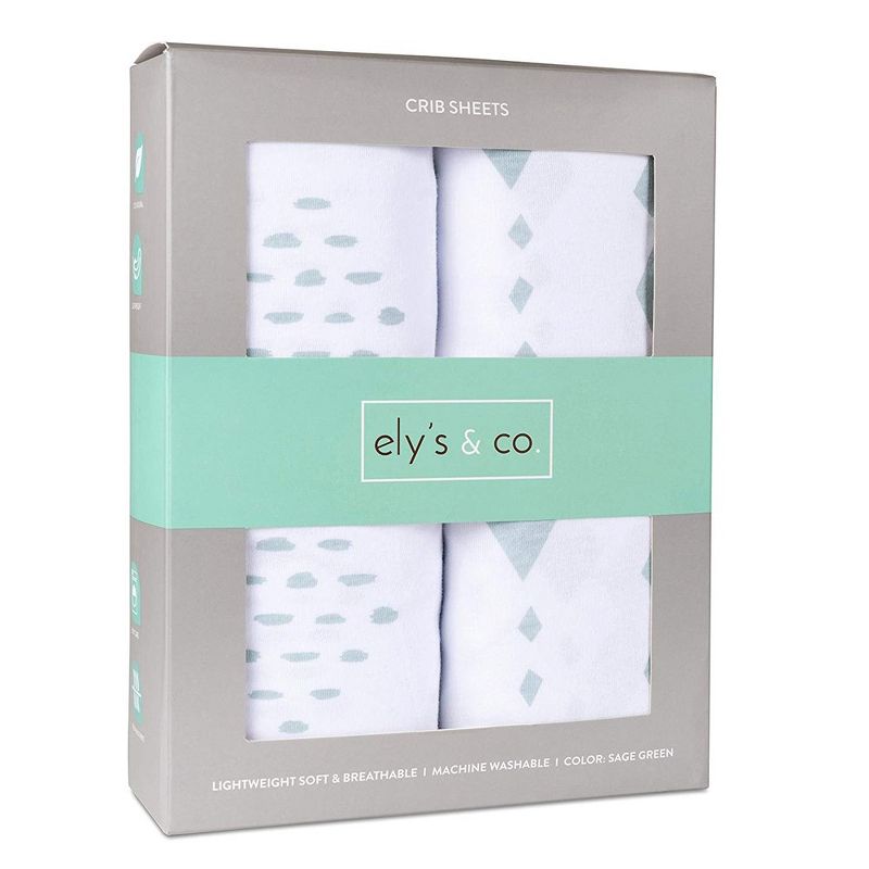 Ely's & Co. Baby Fitted Crib Sheet 100%  Combed Jersey Cotton 2 Packs Gender Neutral, 5 of 8