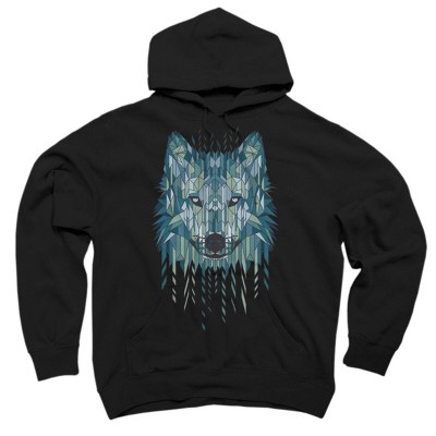 Adult Design By Humans Geometric Wolf By jun087 Pullover Hoodie