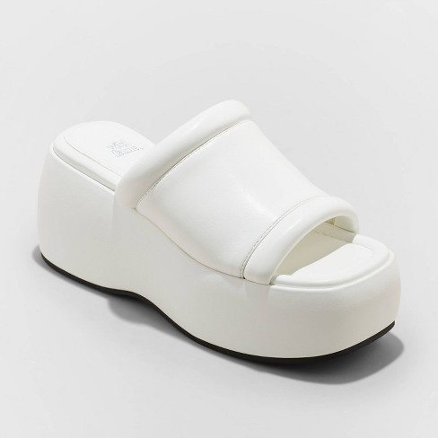 Women's Alanna Slide Wedge Heels - Wild Fable™ White 12 : Target