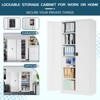 Mlezan Storage Cabinet with Locking Doors, 71" Tall 18" Deep Metal Cabinet with 5 Adjustable Shelves for Pantry, Office,  Home Kitchen Pantry Cabinets - 4 of 4