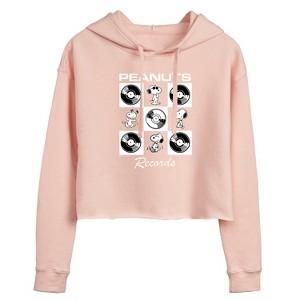 Women's - Peanuts - Snoopy Vinyl Cropped Graphic Hoodie - 1 of 3