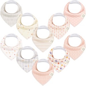 KeaBabies 10pk Organic Baby Bandana Bibs, Baby Drool Bibs for Baby Girl, Boy, Baby Bibs for Infant, Newborn - 1 of 4