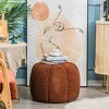 Nordlys Bouclé with Stripes Pouf Vintage Style Upholstery Living Room - 3 of 4