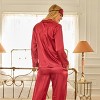Alexander Del Rossa Women's Classic Satin Pajamas Lounge Set, Long Sleeve Top and Pants with Pockets, Silk like PJs with Matching Sleep Mask - image 3 of 4