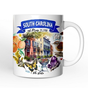 Artistic South Carolina State Themes and Landmarks Mug (Non-Custom Only)| OrnamentallyYou - 1 of 4