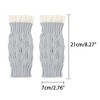 INSPIRE CHIC Women's Knit Lacework Wrist Thumb Hole Half Finger Sleeves Gloves for Christmas Windproof 1 Pair - 2 of 4