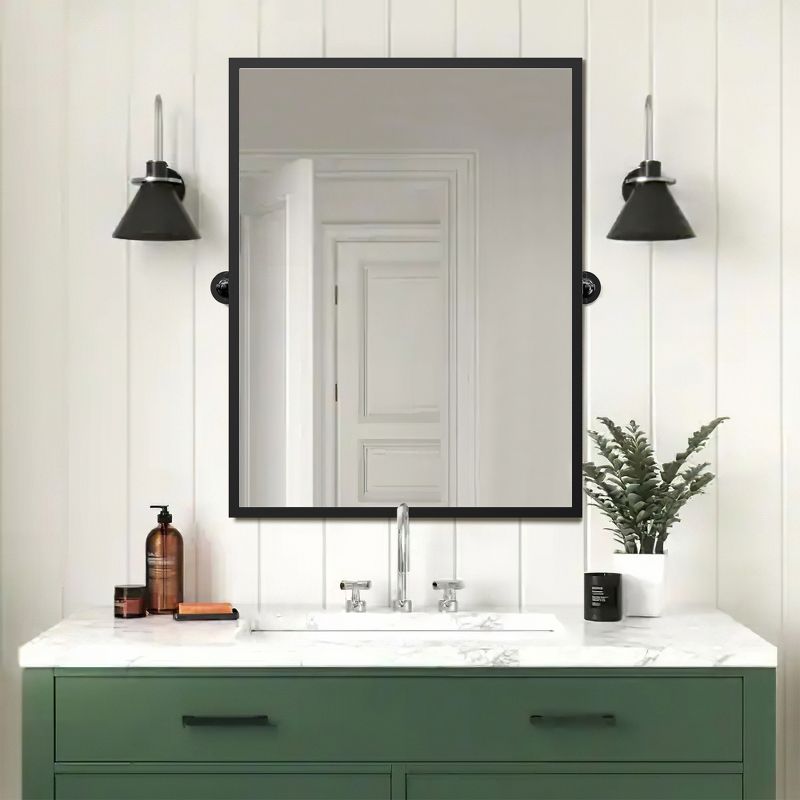 Neutypechic Modern Metal Wall Mirror Rectangular Pivot Bathroom Vanity Mirror, 5 of 8
