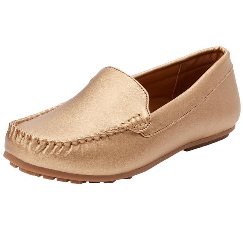 Comfortview Women s Wide Widths Available The Milena Slip On Flat 9 WW Gold