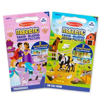 Melissa & Doug Magnetic Take-Along Jigsaw 2pc Bundle - Farm/Princesses