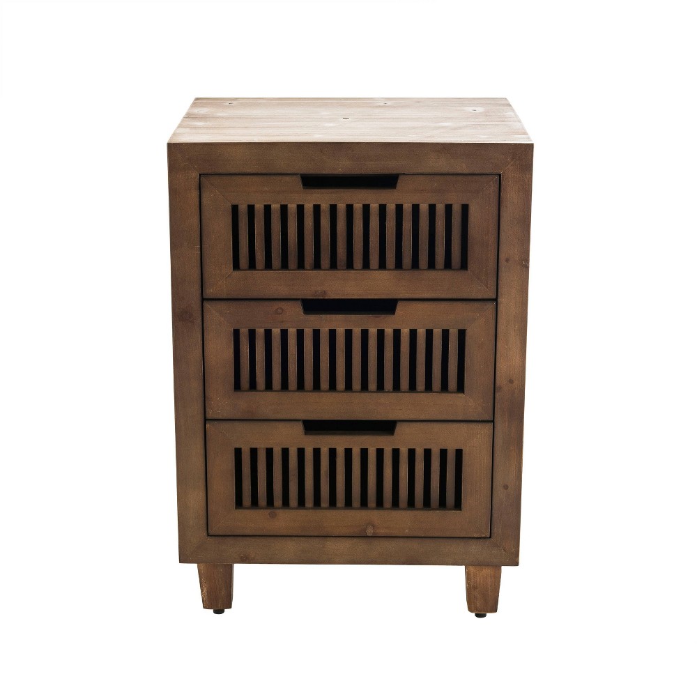 Photos - Wardrobe Cabinet Sawyer 3 Drawer  Brown - Adore Decor: Bohemian Style, Wood Veneer, Living Room Furniture 