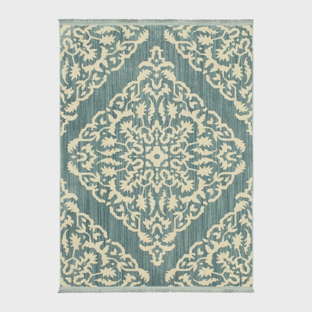 5'X7' Medallion Woven Area Rug Aqua - Threshold™