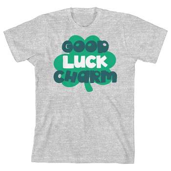 St. Patrick's Day Good Luck Charm Crew Neck Short Sleeve Gray Heather Youth T-shirt