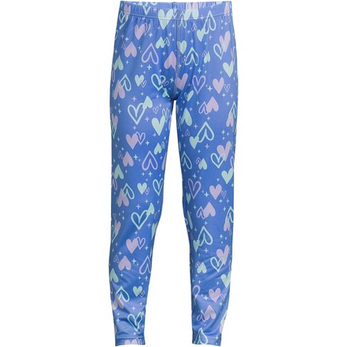 Lands' End Kids Thermal Base Layer Long Underwear Thermaskin Pants -  X-large - Chicory Blue Doodle Hearts : Target