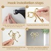 2Pcs Bow Decorative Bow Wall Hook Delicate Bow Coats Hook Brass Bow Knot Hook Beautiful Bowknot Wall Hook Stylish Bow Hat Hook - 4 of 4