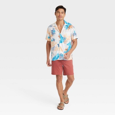 Мужские рубашки Goodfellow & Co Men's Floral Print Short Sleeve Button-Down Shirt - Goodfellow & Co™ L: Botanical Poplin, — фото 3