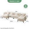 3-Seater Sectional Sofa with Footstool, Deep Corduroy Sofa, Double Cushions, Plush Back and Armrest Pillows, Comfortable Cloud Sofa for Living Room - 2 of 4