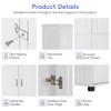 TiramisuBest Tall and Wide Bathroom Floor Storage Cabinet, Bathroom Storage Unit, Freestanding Cabinet with 4 Doors, Adjustable Shelves, White - 4 of 4