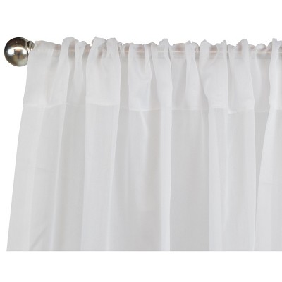 Extra Long White Sheer Polyester Rod Pocket Drapes