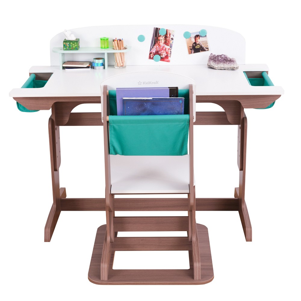 KidKraft Grow Together Pocket Adjustable Kids' Desk with Hutch and Chair Gray -  89086243