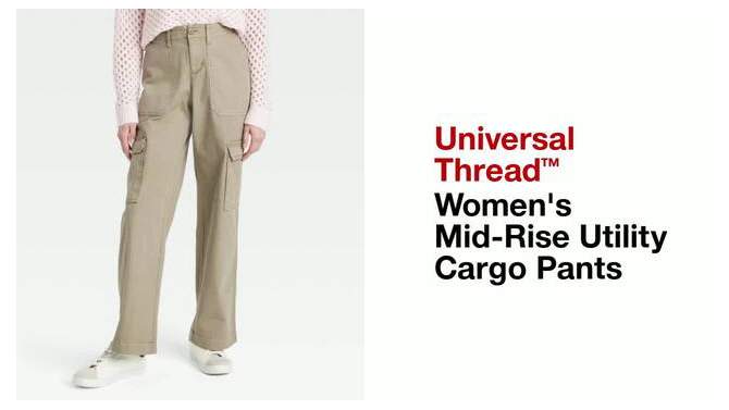 Women's Mid-Rise Utility Cargo Pants - Universal Thread™, 2 of 10, play video