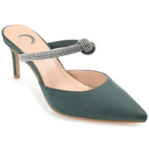 Journee Womens Lunna Mules Mid Stiletto Pointed Toe Pumps - 1 of 4