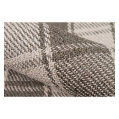 Rustic Gray Tartan Plaid 2'x3' Wool-Cotton Blend Accent Rug