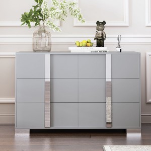 NicBex Modern Dresser with 6 Drawers,Mirrored Storage Cabinet with Metal Handle for Bedroom,Living Room,Entry and Hallway - 1 of 4