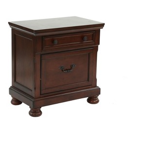 Airsurfer Medium Rich Mahogany Nightstand Classic Wooden Nightstand with Drawer Bedroom Furniture for Master Bedroom - 1 of 4