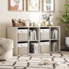 SUGIFT 4 Pcs Collapsible Storage Baskets with Handles Linen Fabric Organizer Bin with Metal Frame and Hard Bottom for Clothes Toys Books - 2 of 4