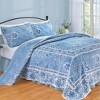 Collections Etc Porcelain Floral Paisley Border Quilted Bedspread - 2 of 3