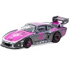 Porsche 935 K3V Bisimoto Gray Metallic with Pink with Tarmac Cards "Hobby64" Series 1/64 Diecast Model Car by Tarmac Works - 3 of 4