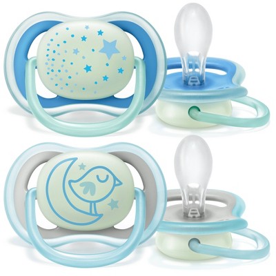 Image of Avent Ultra Air Nighttime Pacifier 6-18m - Blue - 2pk