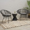 Set of 2 Outdoor Woven Rattan Patio Chairs with Cushions,Modern Basket Lounge Chairs with Steel Frame for Balcony or Garden–Maison Boucle - 3 of 4