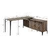 NicBex Rustic L-Shaped Corner Desk for Study&Office,Home Office Desk Computer Desk with Cable Hole&Tapered Legs,Home Workstation,Oak/Black - 3 of 4