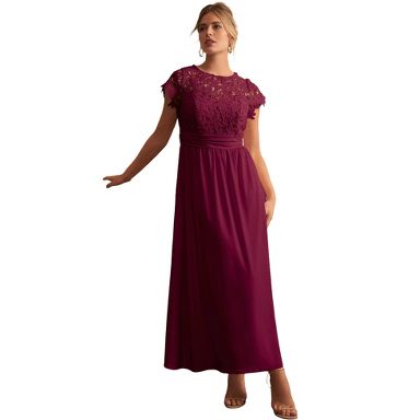 target burgundy lace dress Jessica London Maxi Color:Ivory/Bright Pink/Print Make every special moment Spring‘ 26 June Bridals Simple A-Line