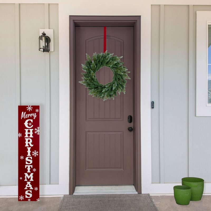Northlight 14" Red Over the Door Metal Christmas Wreath Hanger, 3 of 7